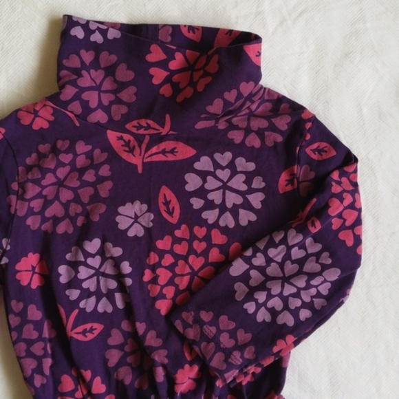 joe fresh purple floral long sleeve mock neck tunic dress 12 months baby girl - Picture 4 of 6